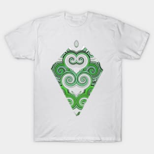 Diamond and curls light green T-Shirt